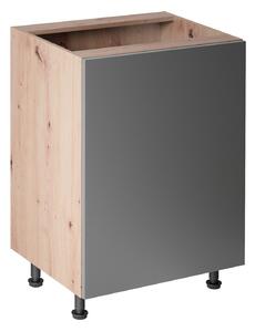 Dolní jednodveřová skříňka VALEN - šířka 60 cm, dub artisan / šedá