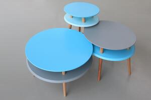 Ragaba Odkládací stolek Iram, 45x45x61 cm, námořní modrá/přírodní