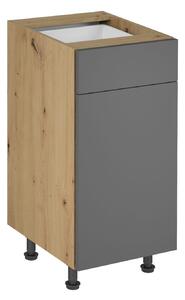 Dolní skříňka se šuplíkem VALEN 1 - šířka 40 cm, dub artisan / šedá