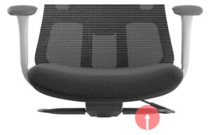 Kancelářská ergonomická židle WISDOM s podhlavníkem — síť, šedý plast, nosnost 150 kg, tmavě šedá
