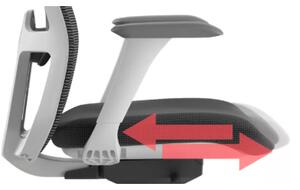 Kancelářská ergonomická židle WISDOM s podhlavníkem — síť, šedý plast, nosnost 150 kg, tmavě šedá
