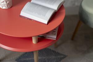 Ragaba Konferenční stolek Iram Small, 57x57x45 cm, červená/bílá