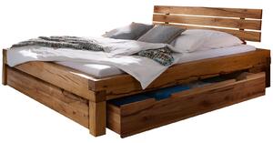 YUKON postel se zásuvkou 180x200 cm, přírodní masivní dub