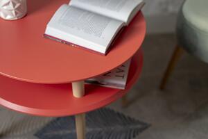 Ragaba Konferenční stolek Iram, 70x70x35 cm, červená/černá