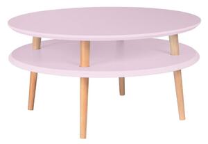 Ragaba Konferenční stolek Iram, 70x70x35 cm, růžová/přírodní