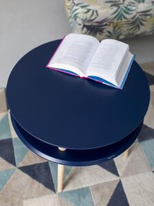 Ragaba Konferenční stolek Iram Small, 57x57x45 cm, námořní modrá/bílá