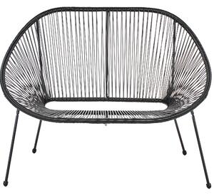 Zahradní lavice ACAPULCO II 113 cm Umělý ratan Černá