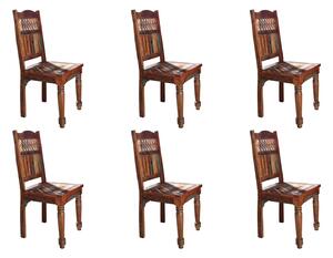 COLORES Židle šesťset, indické lakované staré dřevo