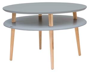 Ragaba Konferenční stolek Iram Big, 70x70x45 cm, tmavě šedá/přírodní