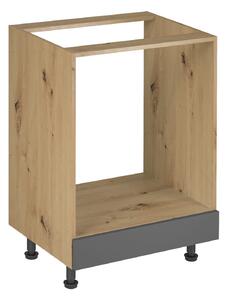 Kuchyňská skříňka pro vestavnou troubu VALEN - šířka 60 cm, dub artisan / šedá