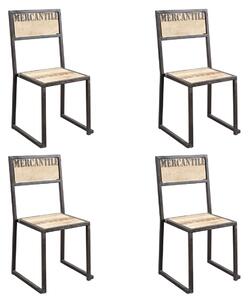 FABRICA Židle, štvorset, litina, mango, potisk