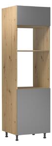 Skříň na vestavné spotřebiče VALEN - šířka 60 cm, dub artisan / šedobéžová