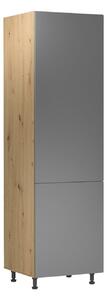 Potravinová skříň VALEN - šířka 60 cm, dub artisan / šedobéžová