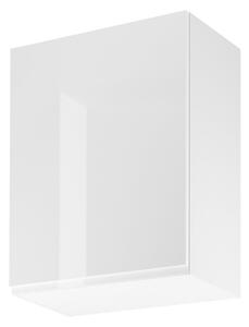 Horní kuchyňská skříňka ARBOR - šířka 60 cm, lesklá bílá / bílá, levé provedení