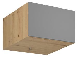 Horní hluboká skříňka s výklopnými dvířky VALEN - šířka 60 cm, dub artisan / šedobéžová