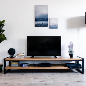 Wuders TV stolek Singapur s masivní dubovou deskou 1480 x 400 mm