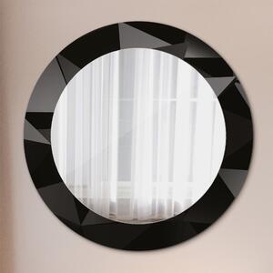 Kulaté zrcadlo rám s potiskem Abstraktní černá