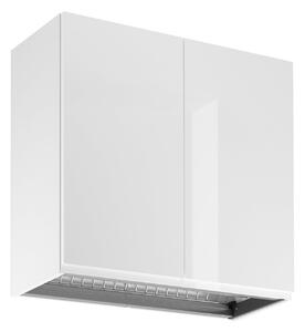 Horní kuchyňská skříňka s odkapávačem ARBOR - šířka 80 cm, lesklá bílá / bílá