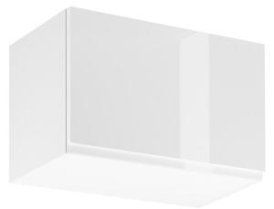 Horní skříňka s výklopnými dvířky ARBOR - šířka 60 cm, lesklá bílá / bílá