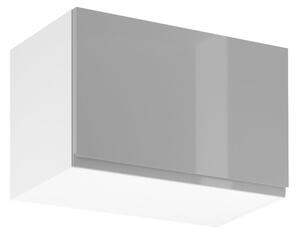 Horní skříňka s výklopnými dvířky ARBOR - šířka 60 cm, lesklá šedá / bílá