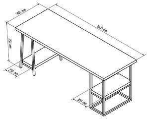 Wuders Pracovní stůl Jobs s masivní dubovou deskou 1600 x 700 mm