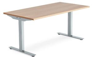 AJ Produkty Psací stůl MODULUS, T-nohy, 1600x800 mm, stříbrný rám, dub