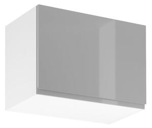 Horní výklopná skříňka ARBOR - šířka 60 cm, lesklá šedá / bílá