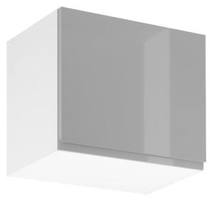 Horní výklopná skříňka ARBOR - šířka 50 cm, lesklá šedá / bílá