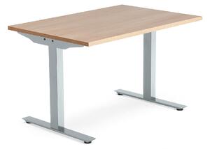 AJ Produkty Psací stůl MODULUS, T-nohy, 1200x800 mm, stříbrný rám, dub