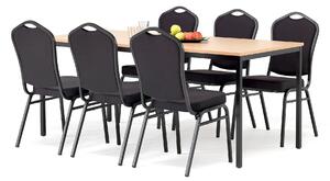 AJ Produkty Jídelní sestava JAMIE + CHICAGO, stůl 1800x800 mm, buk + 6 židlí, černá/černý potah