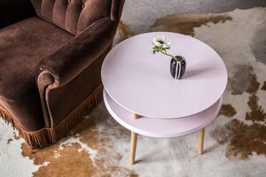 Ragaba Konferenční stolek Iram Small, 57x57x45 cm, růžová/přírodní