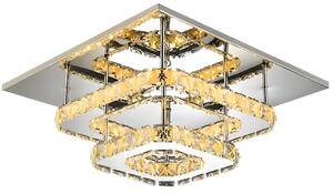 Toolight Křišťálová stropní lampa Plafond LED 24W čtvercová APP410-C Varianta: Neutrální 4000K