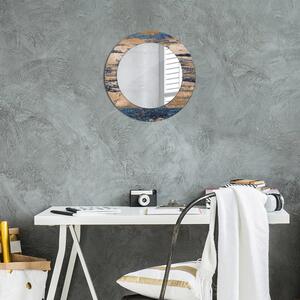 Kulaté zrcadlo rám s potiskem Abstraktní dřevo