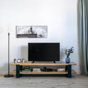TV stolek Babylón s masivními dubovými deskami 1400 x 400 mm