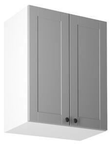 Horní dvoudveřová skříňka LUMEA - šířka 60 cm, šedá / bílá