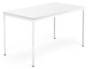 AJ Produkty Psací stůl QBUS, 4 nohy, 1400x800 mm, bílý rám, bílá