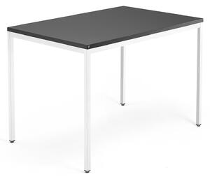 AJ Produkty Psací stůl QBUS, 4 nohy, 1200x800 mm, bílý rám, černá