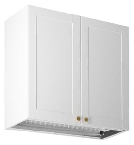 Horní kuchyňská skříňka s odkapávačem LUMEA - šířka 80 cm, bílá