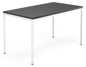 AJ Produkty Psací stůl QBUS, 4 nohy, 1400x800 mm, bílý rám, černá