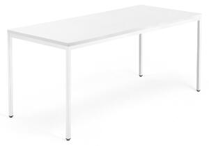 AJ Produkty Psací stůl QBUS, 4 nohy, 1800x800 mm, bílý rám, bílá