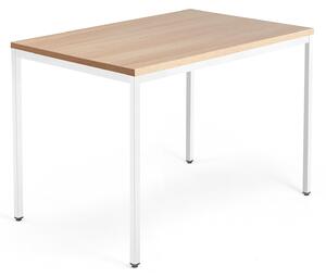 AJ Produkty Psací stůl QBUS, 4 nohy, 1200x800 mm, bílý rám, dub