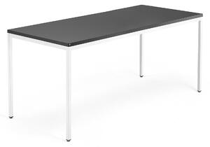 AJ Produkty Psací stůl QBUS, 4 nohy, 1800x800 mm, bílý rám, černá