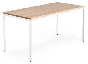 AJ Produkty Psací stůl MODULUS, 4 nohy, 1600x800 mm, bílý rám, dub