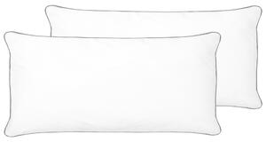 Sada 2 polštářů PELISTER Vysoká Mikrovlákno 40 x 80 cm Bílá