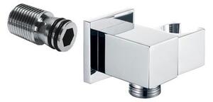 Mereo Mereo, Stěnový vývod s držákem na sprchu, hranatý, pochromovaná mosaz, CB700A
