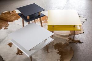 Ragaba Odkládací stolek Verkel, 43x43x61 cm, bílá/přírodní