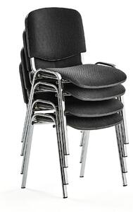 AJ Produkty Konferenční židle NELSON, bal. 4 ks, černý potah, chrom