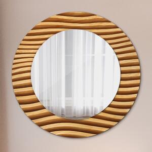 Kulaté dekorativní zrcadlo Dřevěná vlna