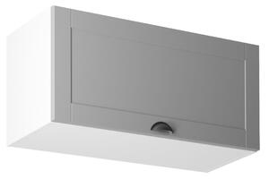 Horní skříňka s výklopnými dvířky LUMEA - šířka 80 cm, šedá / bílá