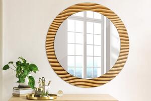 Kulaté dekorační zrcadlo Dřevěná vlna